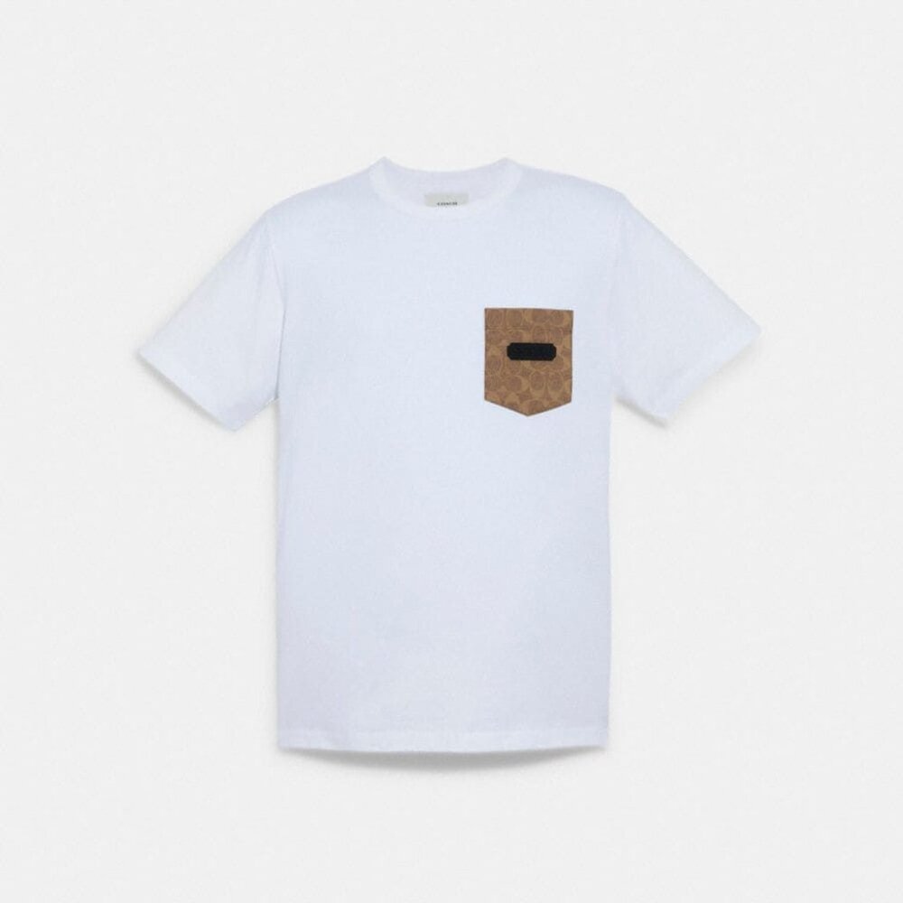 Coach Monogram Logo Pocket Tee White Size XS Men’s C9148 Essen T-Shirt